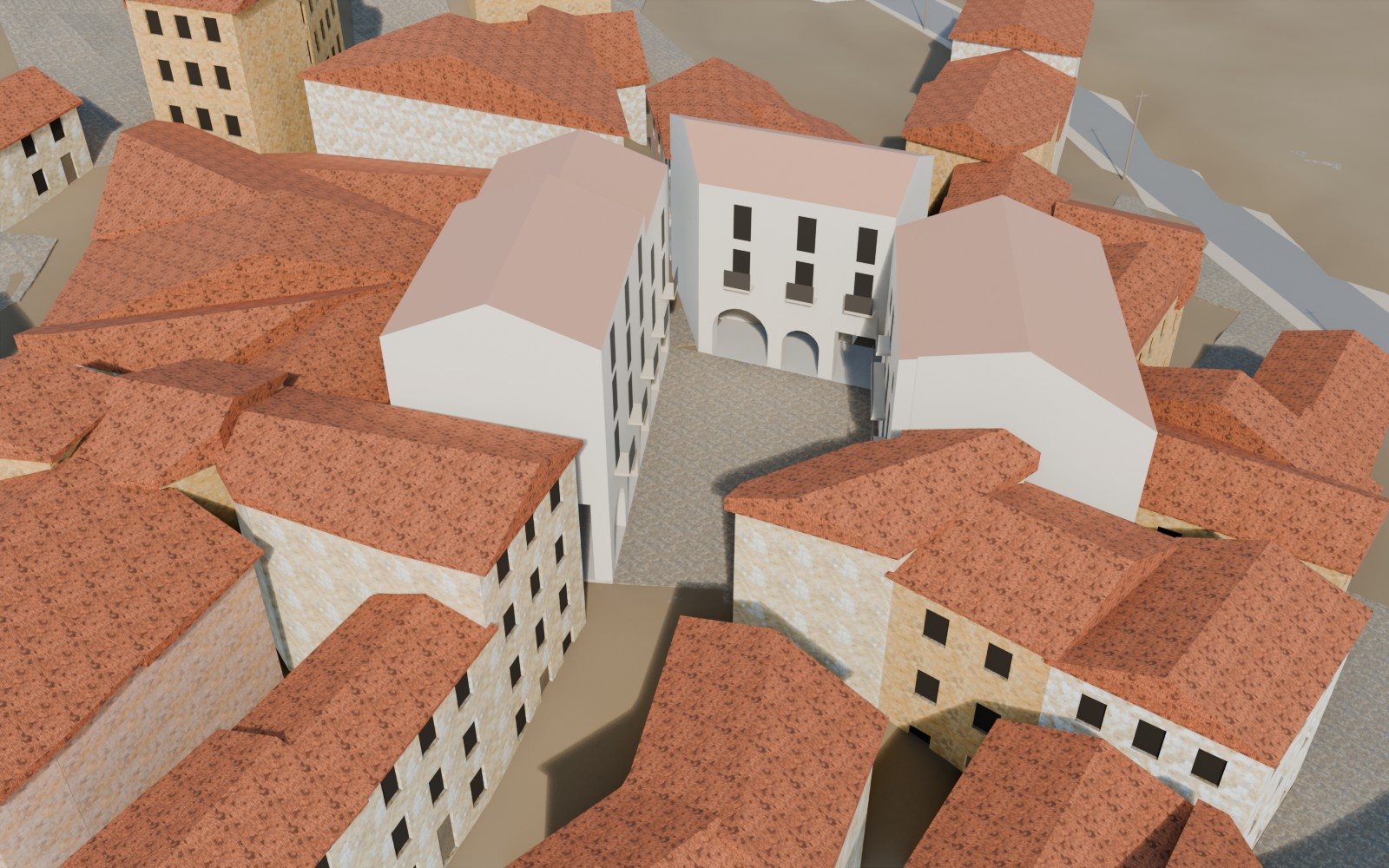 La Plaça de Ca la Vila, en su sitio y con sus porches